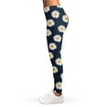 thumbnail image 3 of Polka Dot Daisy Floral Pattern Print Leggings, Floral Sexy Yoga Leggings For Women., 3 of 5