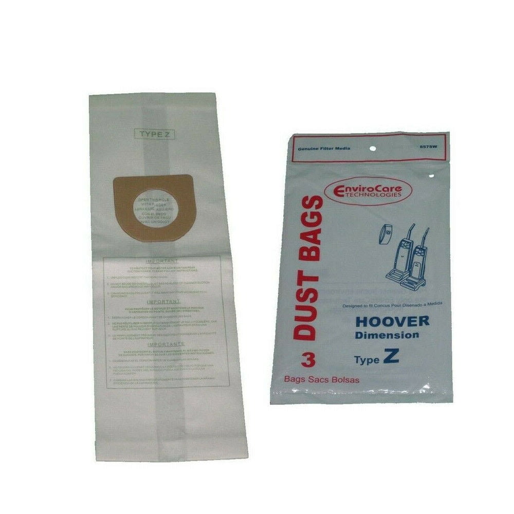 (3) Hoover Type Z Vacuum Cleaner Bags 4010075Z Breathe Easy Caddy Vac