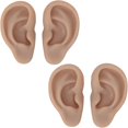 thumbnail image 1 of ZOUSSIQI 2Pairs Soft Silicone Ear Model, Flexible Fake Ear Simulation Ear Model Realistic for Jewelry Earrings Display Piercings Practice Acupuncture Mannequin Learning (Dark Skin Tone) CA919-36325, 1 of 9