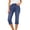 Z25Blue, variant on Denim Capris for Women Casual Trendy Tummy Control Mid Rise Stretch Jeans Summer Distressed Curvy Pants with Pockets Dark Blue L