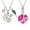 Pink, variant on Backside Customize Text 2PCS Pack Always on My Mind Forever in My Heart Print Birthstone Angel Wing Heart Urn Pendant Memory Necklace for Cremation Ashes Holder Memorial Jewelry