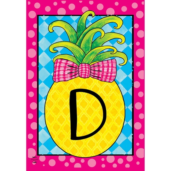 Briarwood Lane Summer Garden Flag 12x18 For Outdoor Pineapple Monogram Letter D For Summer Garden Flag Flags For Outside