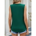 thumbnail image 4 of TEMOFON Tank Tops for Women Loose Fit Summer Scoop Neck Tanks Casual Long Muscle Tank Women with Pleats Green Sleeveless Basic Tunic Tops XL, 4 of 6
