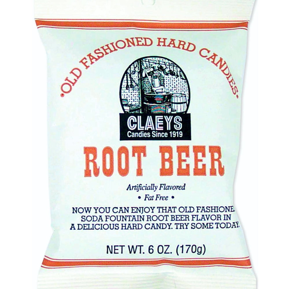 Claey's Sanded Sugar Hard Candy 6 - 6 oz. Bags Root Beer Drops