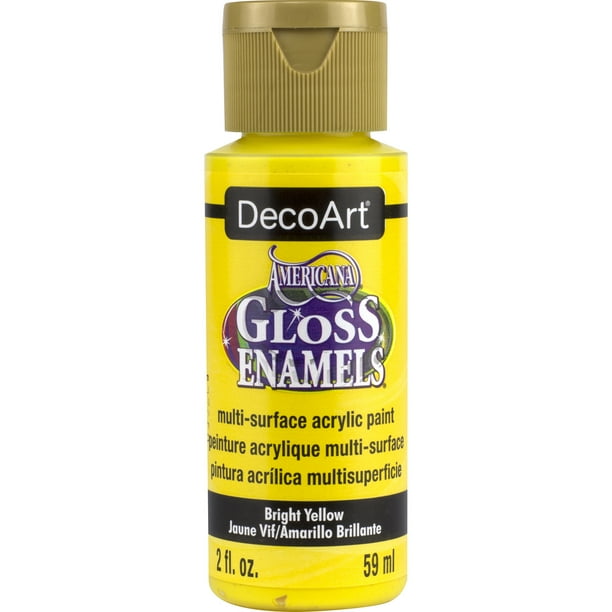 DecoArt Americana Gloss Enamels Acrylic Paint, 2 oz., Bright Yellow