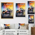 thumbnail image 4 of Designart "Colorful Formula Car Racing Track I" Architecture Framed Wall Art - Modern Yellow Race Tracks Entryway Framed Wall Art Print, 4 of 6