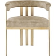 thumbnail image 3 of Pemberly Row Contemporary Beige Velvet Dining Chair (Set of 2), 3 of 6
