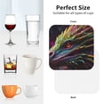 thumbnail image 6 of Zufioo Colorful Dragon Head Profile Print Leather Coaster Set, Decorative PVC Coasters 4-pack - Scald and Stain-resistant, Suitable for Home, Cafes, Restaurants-Square, 6 of 6