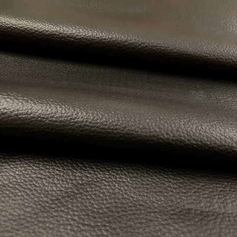 Faux Leather, Embossed Vinyl, Craft DIY and Upholstery Pleather Fabric - by  The Yard (Raven Black) 