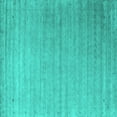 thumbnail image 1 of Ahgly Company Machine Washable Indoor Square Abstract Turquoise Blue Contemporary Area Rugs, 3' Square, 1 of 4