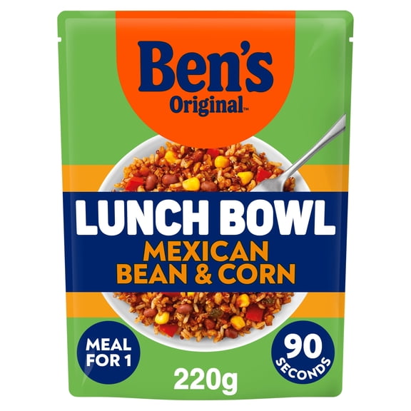 Bens Original Lunch Bowl Mexican Style Microwave Grains and Rice Instant Meal 220g, Imported from Britain