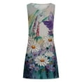 thumbnail image 4 of RKSTN Robe d'Été pour Femmes, Robe Décontractée Ample d'Été Imprimée Florale Sans Manches Robe de Plage Grande Taille, 4 of 5