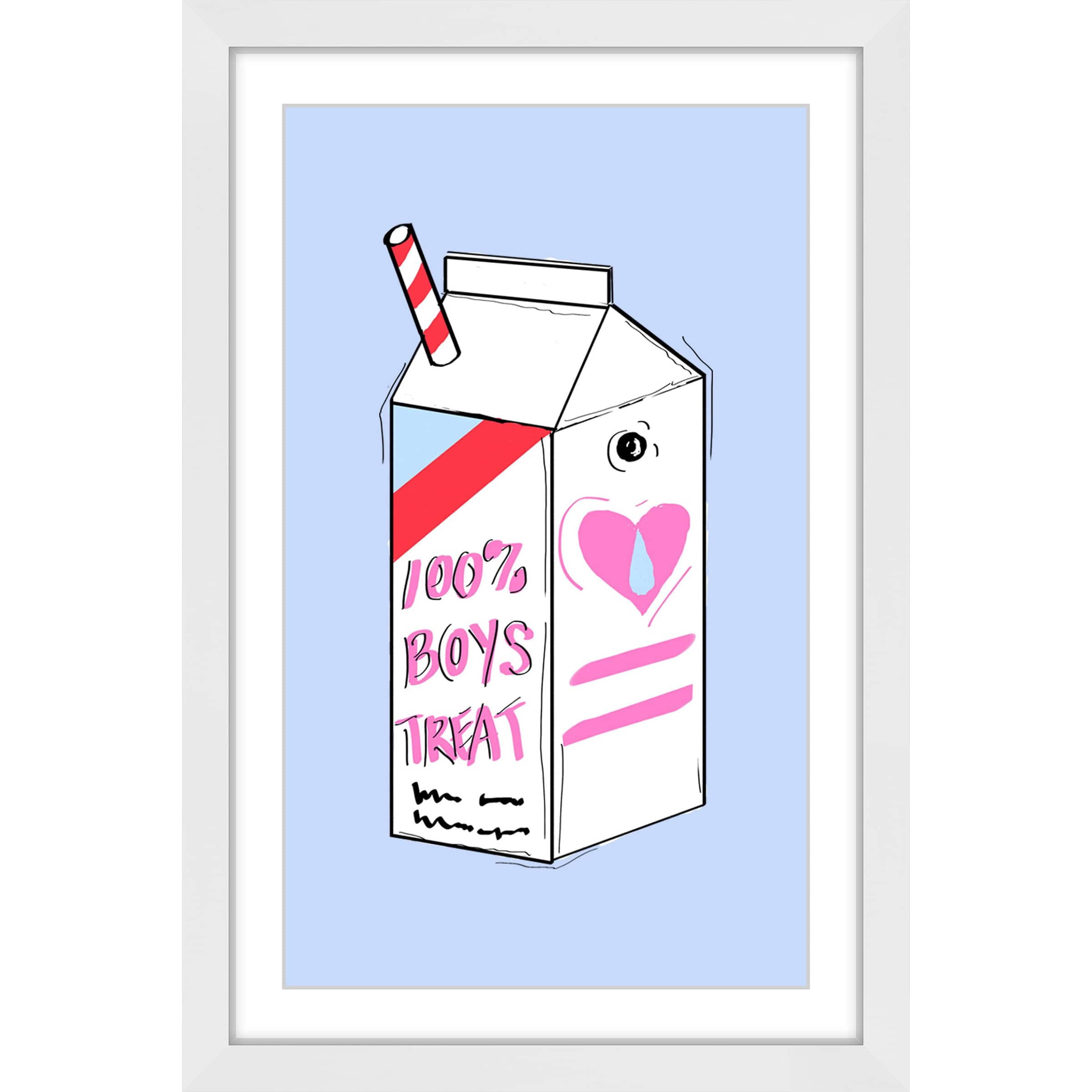Marmont Hill "100 Percent Boys Treat" by Loretta So Framed Painting Art Print