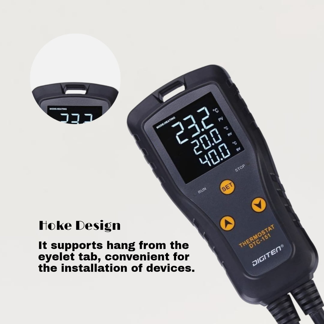 DIGITEN Temperature Controller Digital Thermostat Outlet Plug in Temperature Controller 110V 15A Reptile Thermostat Greenhouse Temp Controller Heating Cooling for Homebrewing Aquarium Heater