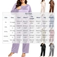 thumbnail image 3 of vdgthytj Plus Size Loungewear Sets for Women Satin Long Sleeve Crewneck Tops Straight Leg Pants Fall Sleepwear 2 Piece Outfits(4X-Large,Army Green), 3 of 9