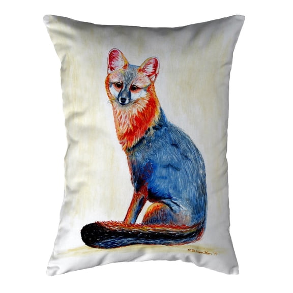 Betsydrake NC1149 16 x 20 in. Gray Fox No Cord Pillow