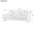 thumbnail image 5 of FFH 3-Seater Fabric Lounge Sofa with 3 Pillows & Deep Seat, Modern Comfy Upholstered Couch with Wood Legs, 80.5"*34"*34", 5 of 8