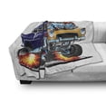 thumbnail image 3 of Race Car Soft Flannel Fleece Blanket, Illustration of a Single Classic Hot Rod Muscle Car with Flames and a Big Engine, Cozy Plush for Indoor and Outdoor Use, 50" x 60", Multicolor, by Ambesonne, 3 of 6