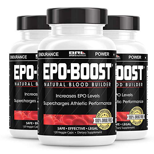 EPO-Boost Natural Blood Builder Sports Supplement. Oxygen & RBC Booster with & Dandelion Root for Increased VO2 Max, Energy, Endurance ( (3-Pack) -