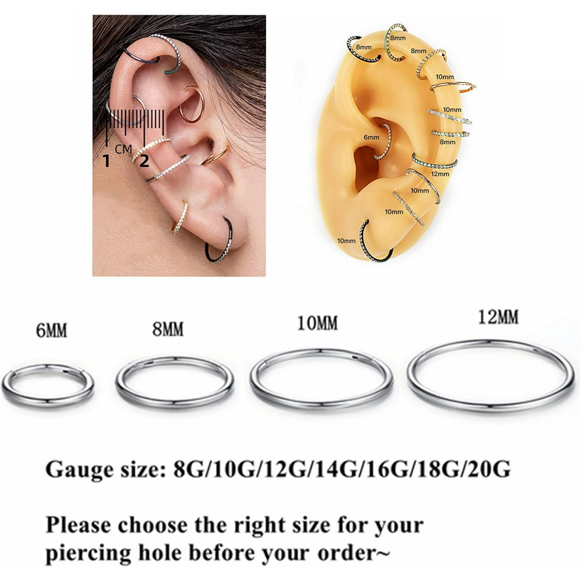 shiyou-Nose Ring Lip Rings Septum-Clicker:8G 10G 12G14G 16G 18G - Main Image