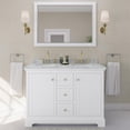 thumbnail image 2 of Wyndham Collection Oval Sinks Wood Double Bathroom Vanity in White/Gold, 2 of 6