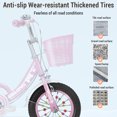 thumbnail image 4 of Vélo pour Enfants 12-20 Po Bicyclette pour Filles de 3 à 13 Ans avec Roues Stabilisatrices Panier Filet de Protection Roue Fash, 4 of 7