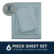 Serta 6-Piece 800 Thread Count Lead Cotton Rich Adult Bed Sheet Set, King - Deep Pocket