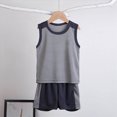 thumbnail image 2 of TOWED22 Boys' Active Clothes Outfits 2 Pieces Athletic Jersey Tank Top and Basketball Shorts Set Solid Color Summer Grey,13-14 Y, 2 of 6