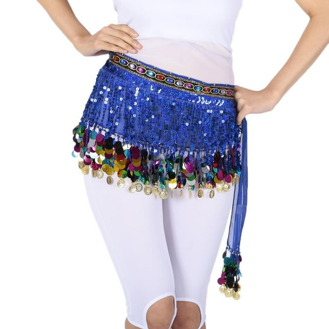 Pañuelo de cadera con forma de onda para danza del vientre para mujer con dorado Zafiro