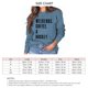 thumbnail image 5 of Sudadera de mujer de manga larga con cuello redondo, informal, con estampado de letras, Jersey holgado, Top para primavera y otoño, azul XL, 5 of 5