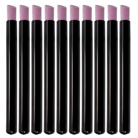 RAGUPEL 10pcs Pumice Stone Nail Cuticle Pushers Black Plastic Handle Trimmer Cleaning Cuticle Remover Stick Nail File Art Manicure Pedicure Tools for Nails Cuticles Fingernail Care（13.5cm/5.31inch）