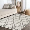 thumbnail image 5 of JONATHAN Y LONDON SHAG 5 x 8 Area Rug, Soller Diamond Trellis - Beige/Dark Gray, SHG103A-5, 5 of 9