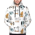 thumbnail image 4 of KLL Puppy Print Mens Hoodie Long Sleeve Casual Pullover Hooded Sweatshirt Fashion Drawstring Hoodies with Pocket-XX-Large, 4 of 6