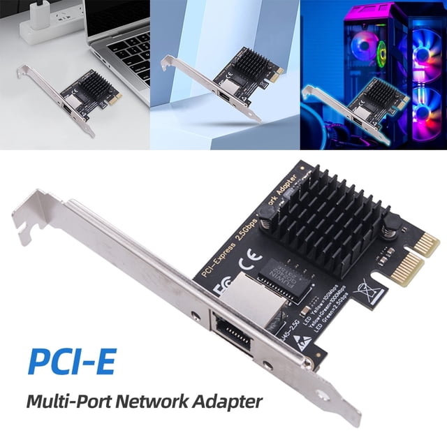 Tarjeta de red PCIe jixopn de 1/2/4 puertos y 2,5 GB, adaptador de interfaz Ethernet de 2,5 Gigabit, NIC RJ45, tarjeta de red PCIe Gigabit, chip RTL8125BG, compatible con Windows y Linux
