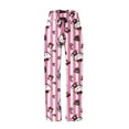thumbnail image 4 of Kawaii Pajamas for Women Girls Cartoon Cat All Over Print Flannel Christmas Halloween Anime Soft Sleep Pajamas Pants, 4 of 5