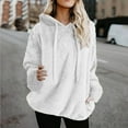 thumbnail image 2 of Annhoo Women's Fuzzy Hoodies Winter Comfy Soft Long Sleeve Full Zipper Sweatshirts Plus Size Plush Outfits with Pockets, 2 of 6