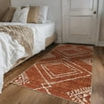 thumbnail image 3 of ReaLife Rugs Machine Washable Area Rug - Living Room Bedroom Bathroom Kitchen Entryway Office - Padded Crease Free Stain Resistant Premium - Moroccan Tribal Diamond - Jax- Orange - 2'x 3', 3 of 9