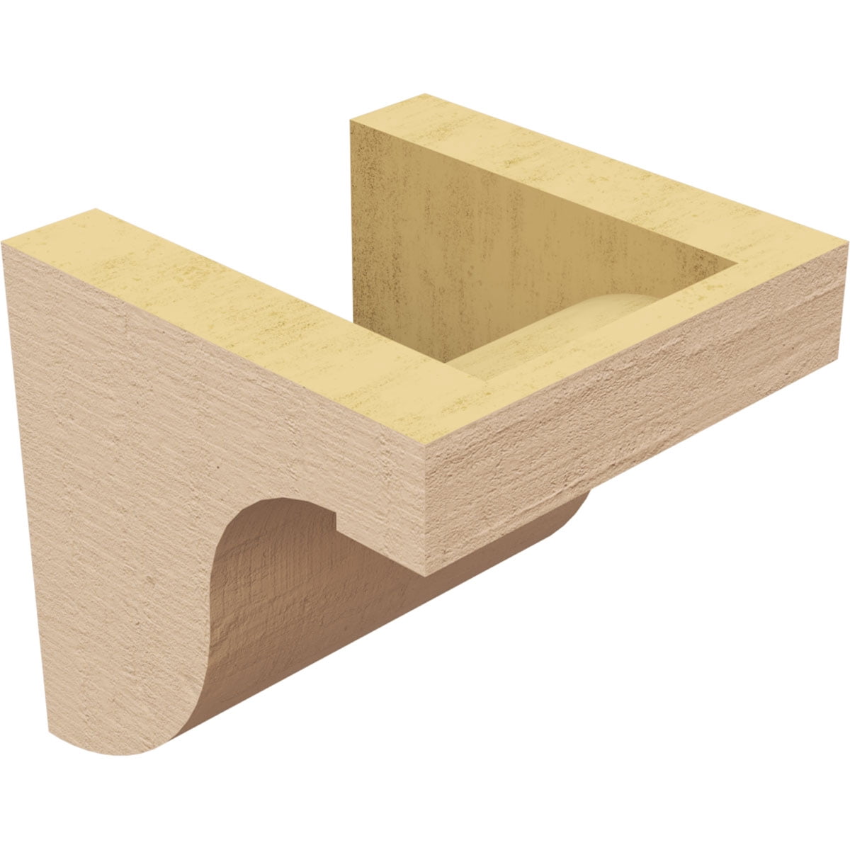 5"W x 5"D x 5"H Wide Del Monte Rough Cedar Woodgrain TimberThane Corbel, Primed Tan
