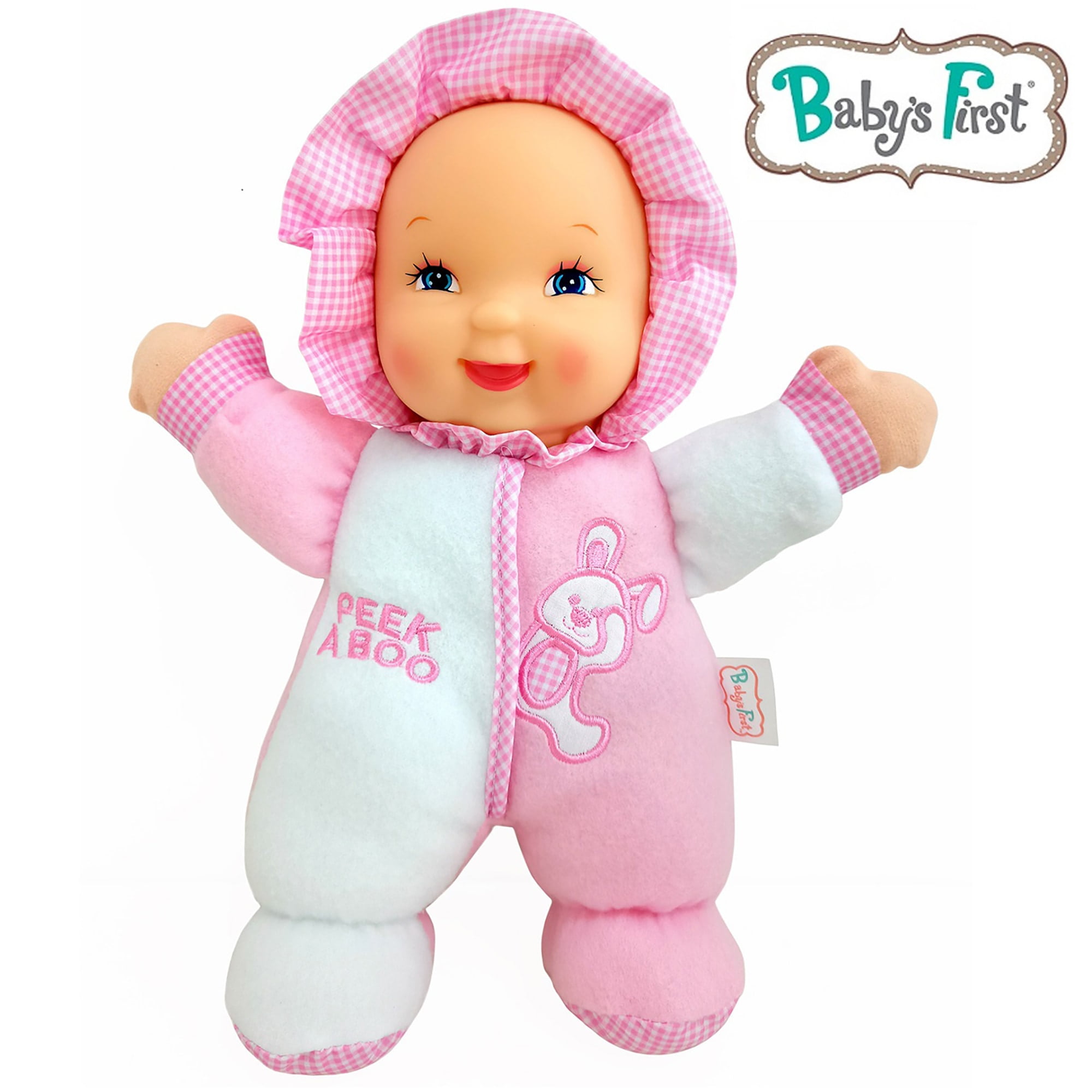 Goldberger Baby's First: 11" Soft & Snuggle Bunny Doll - Baby's 1st Doll, Machine Washable, Safe for Children & Infant, Ages 0 Months & Up
