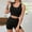 Black, variant on successthop 2 Piece Lounge Set Women Shorts Solid Color Croped Square Neck Sleeveless Shirts and Shorts Cosy Loose Fit Pajamas Lounge Set Loungewear Summer Outfits