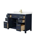 thumbnail image 2 of Wyndham Collection Beckett 48" Wood Single Bathroom Vanity in Dark Blue/Gold, 2 of 3
