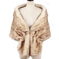thumbnail image 5 of UTSJKR Faux Fur Shawl Wrap Stole Shrug Winter Bridal Wedding Scarf Wrap Evening Party Cover Up for Women Warm Shrug Cape Khaki, 5 of 6