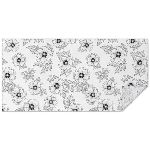 Pioneer Flower Floral Print Pattern Rectangle Tablecloth 60"x120", Waterproof Polyester Table Cloth, Wipeable Spillproof for Dining Camping Indoor Outdoor