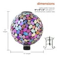 thumbnail image 4 of Alpine Corporation 10" Light up Glass Gazing Ball and Stand, Violet, 4 of 13