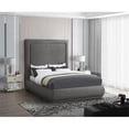 thumbnail image 2 of Pemberly Row Mid-Century Gray Linen Textured Fabric King Bed, 2 of 7