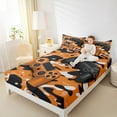 thumbnail image 4 of Feelyou 3D Games Console Bed Sheets for Boys, Modern Gaming Gamer King Sheets, Orange Cartoon Camouflage Sheet Set, Lightweight Room Decor, 4 Pieces, 4 of 7