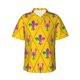 thumbnail image 1 of Balery Mardi Gras Crayfish and Fleur de lis Camisas hawaianas de manga corta para hombre, camisas playeras de corte holgado, camisas de vacaciones con botones,Medium, 1 of 7