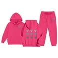 thumbnail image 2 of Big Outfits for Girls Sets Boys Long Sleeve Solid Warm Hoodie Pullover Tops Pants Kids Sweat Suit Fall Girls Clothes Hot Pink Size 8-9T, 2 of 7