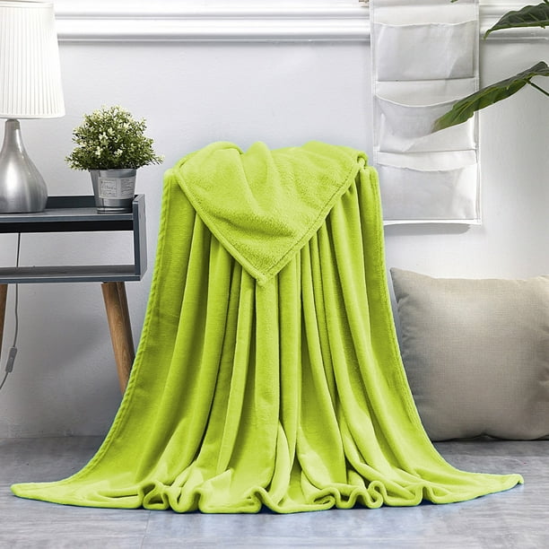 Manta de vellón de franela | Manta de felpa de color sólido | Suave terciopelo de poliéster Comfort | Acogedora funda ligera para sofá y cama | Rosa intenso/Naranja/Rojo/Verde | 59.05x39.37 pulgadas