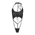 thumbnail image 2 of JSGEK Women Halter Neck Cutout Bodysuit Crisscross Straps Backless Lingerie for Romantic Occasions Black M, 2 of 2